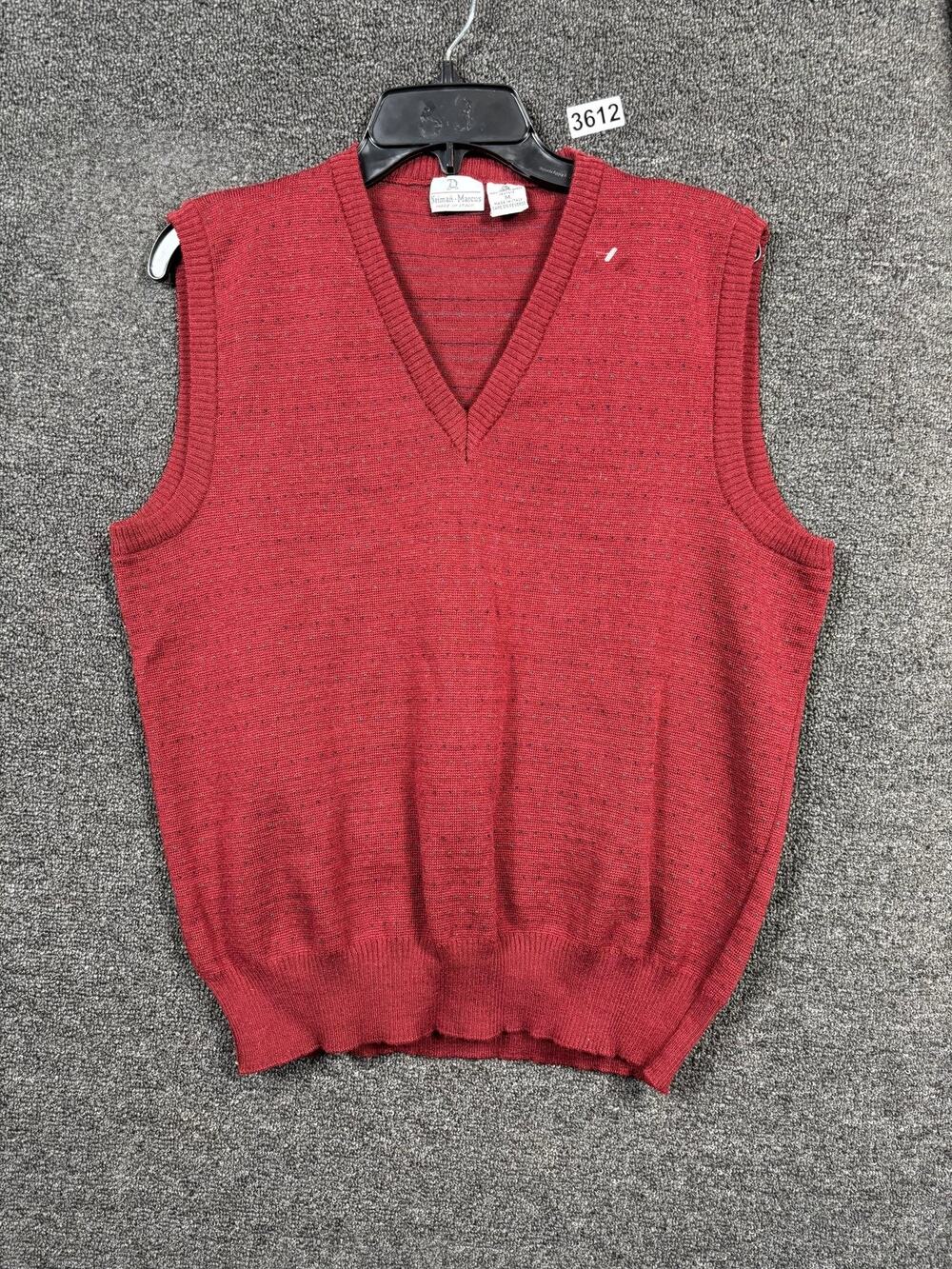 Neiman Marcus Sweater Vest Mens Medium Wool Pullover Made Italy Vintage Style